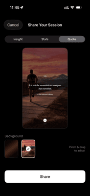 Share quote screen
